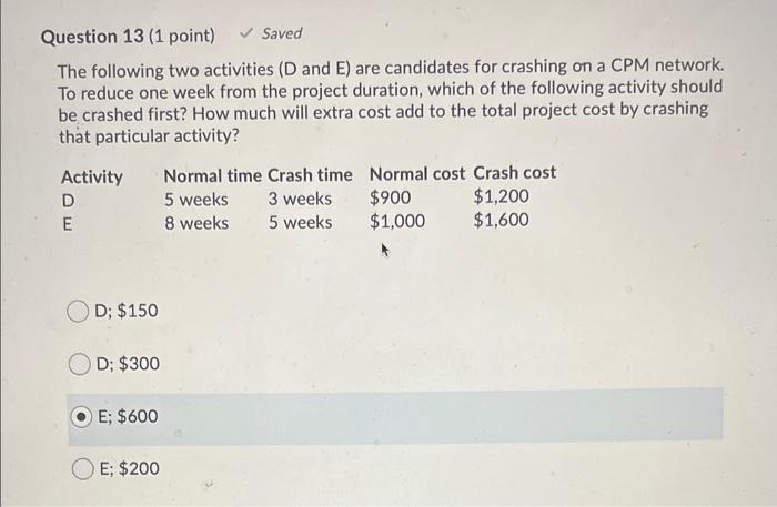 please help me in this one Question 13 (1 point)