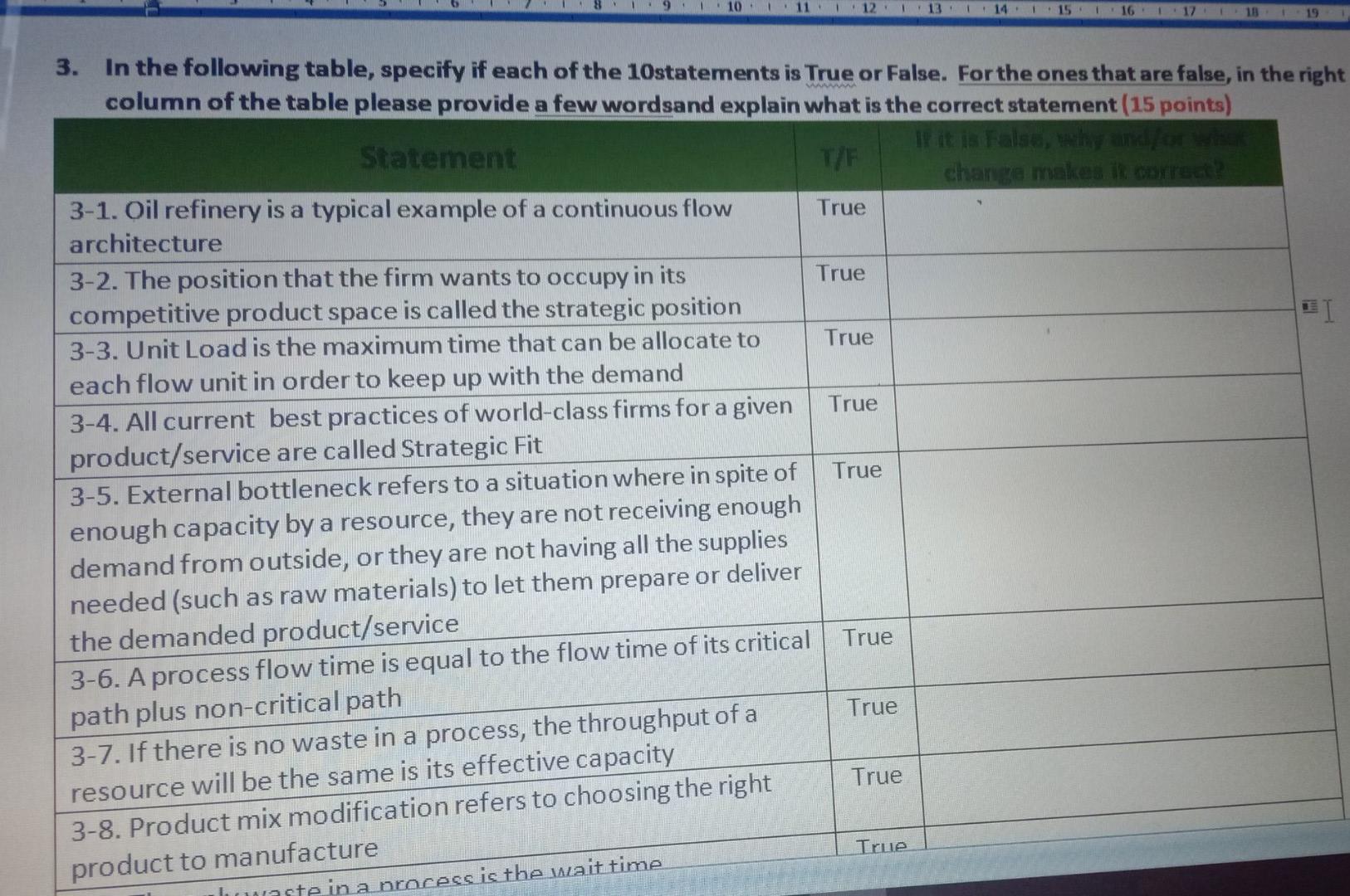 6. For the 10 scenarios below, write down the
