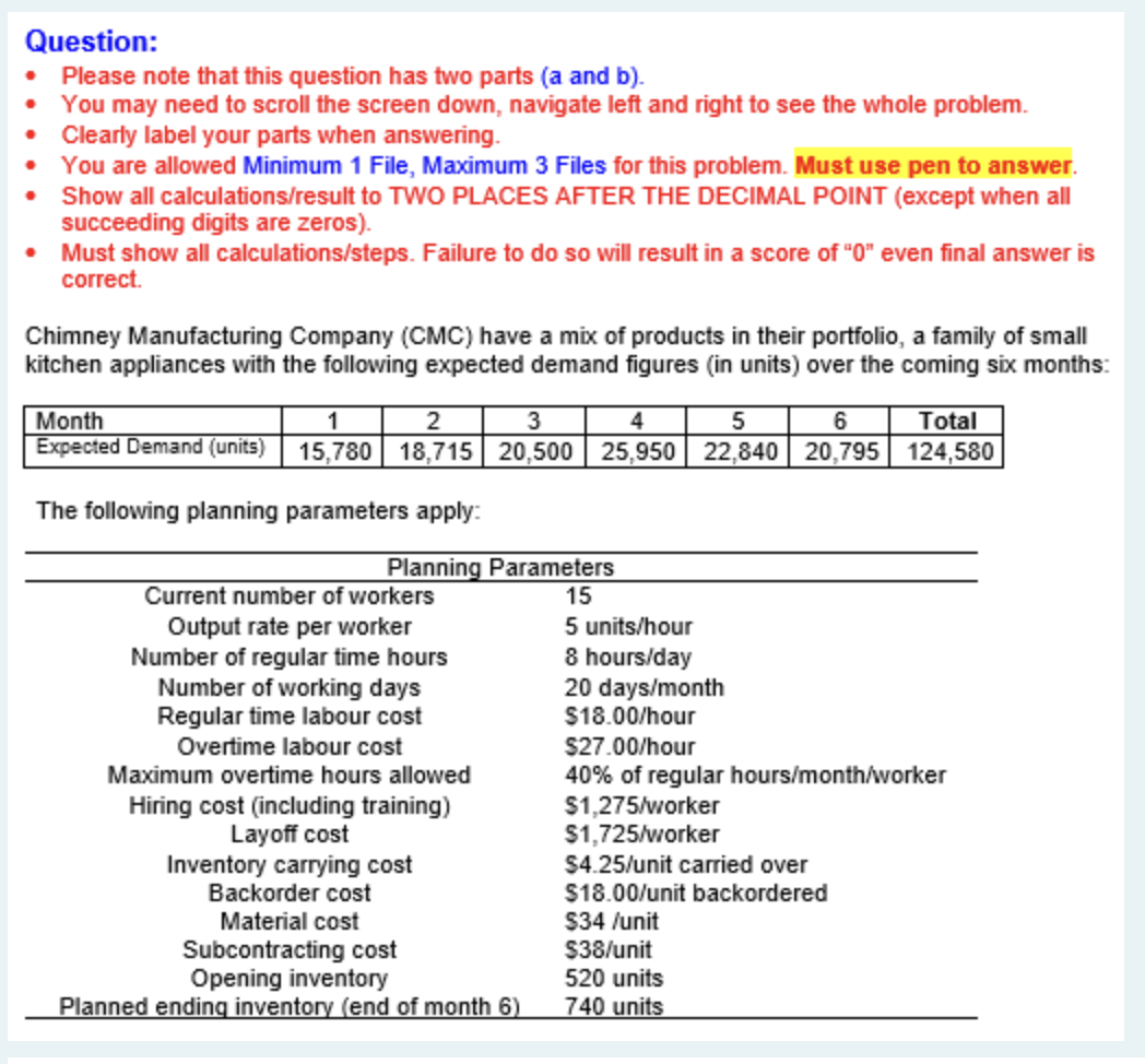 Question: Please note that this question has two