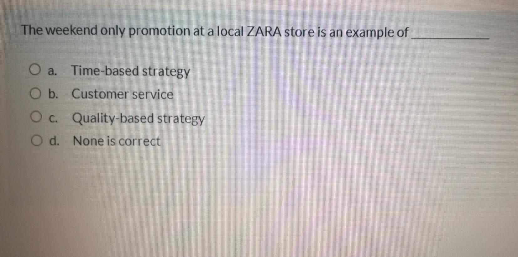 The weekend only promotion at a local ZARA store