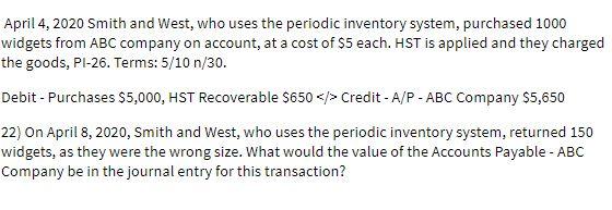 April 4, 2020 Smith and West, who uses the