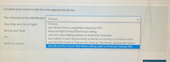 Complete each sentence with the most appropriate