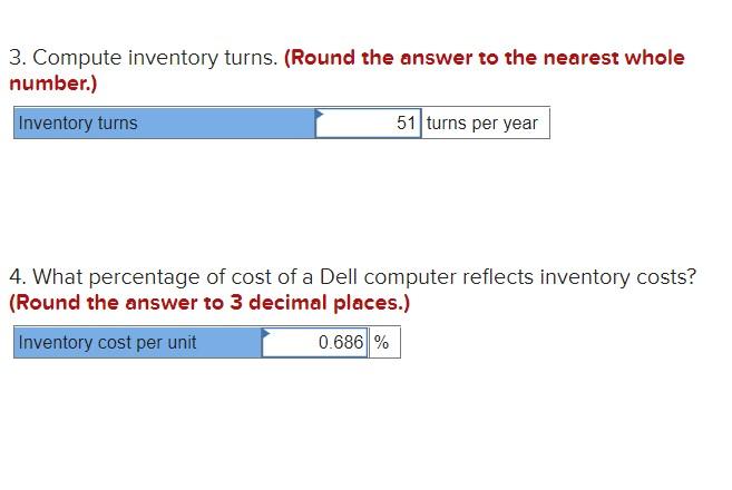 Assume Dell's yearly inventory cost is 35 percent