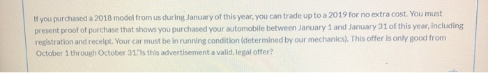 If you purchased a 2018 model from us during