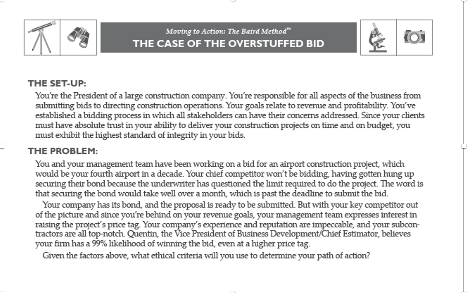 T Moving to Action: The Baird Method THE CASE OF