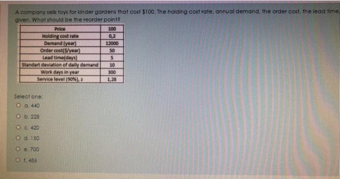 A company sells toys for kinder gardens that cost