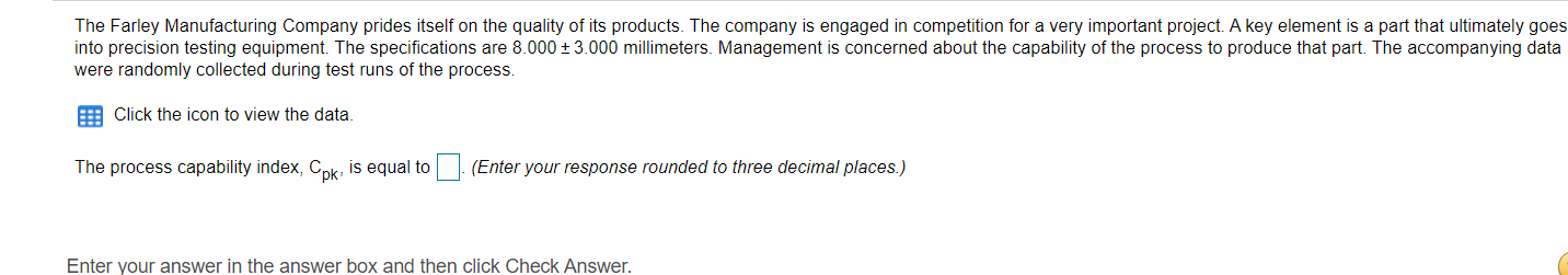 Observation (millimeters) Sample 1 2 3 4 5 6 7 8