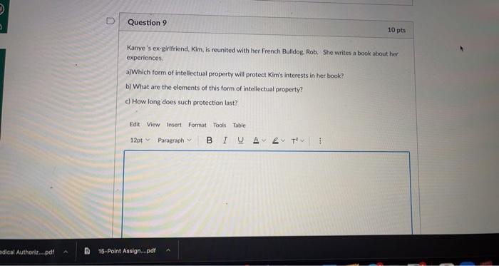 can you please answer number 8 and 9 D Question 1