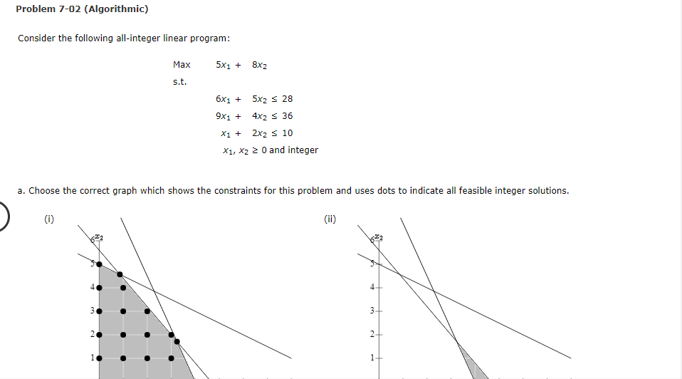 Problem 7-02 (Algorithmic) Consider the following