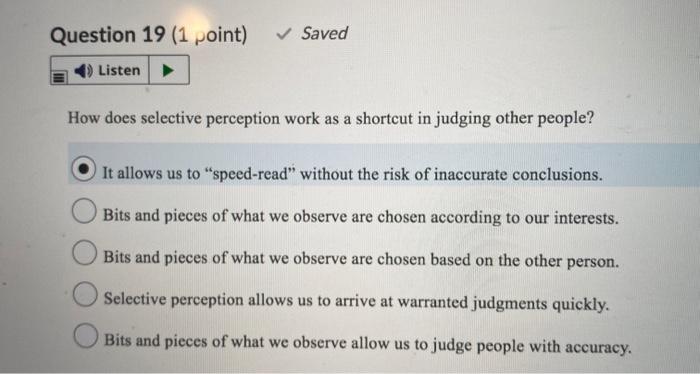 Question 19 (1 point) Saved Listen How does