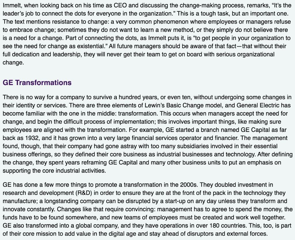 2. Explain how Kotter's 8 Step Change model is