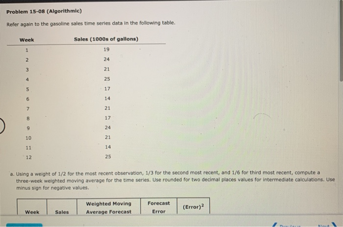 Problem 15-08 (Algorithmic) Refer again to the