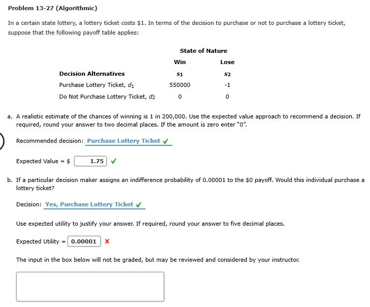 Problem 13-27 (Algorithmic) In a certain state