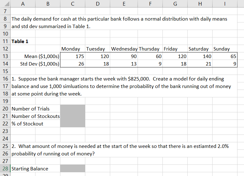 13 14 18 13 B D E F G 7 8 The daily demand for
