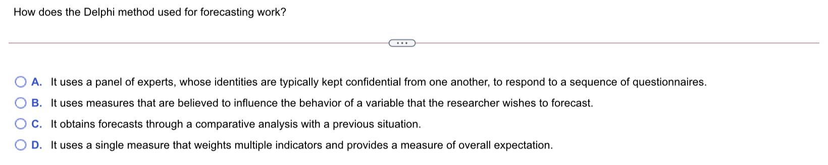 How does the Delphi method used for forecasting