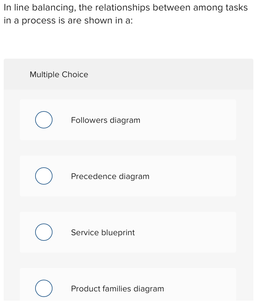 In line balancing, the relationships between