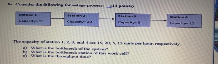 8- Consider the following four-stage process: (13