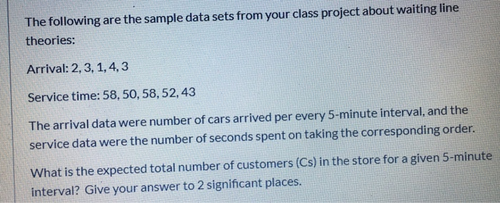 The following are the sample data sets from your