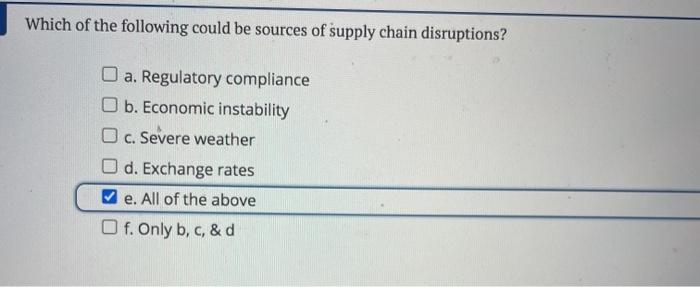 Which of the following could be sources of supply
