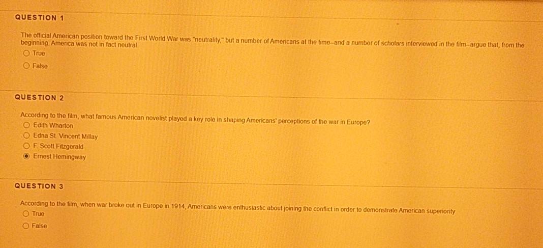 Answer 1 and 3 QUESTION 1 The official American