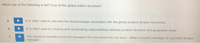 Which one of the following is NOT true of the