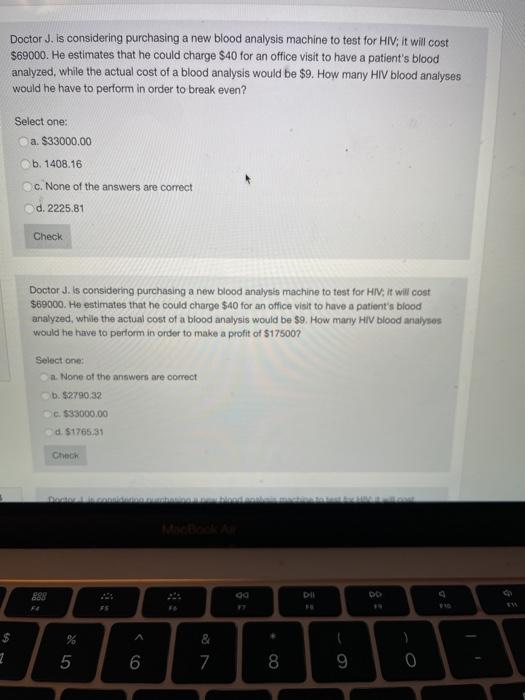 Doctor J. is considering purchasing a new blood