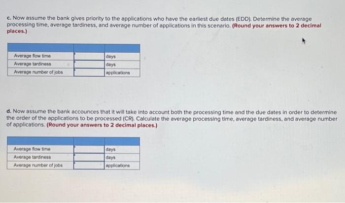 Additional Problem 16-1 (Algo) A bank receives