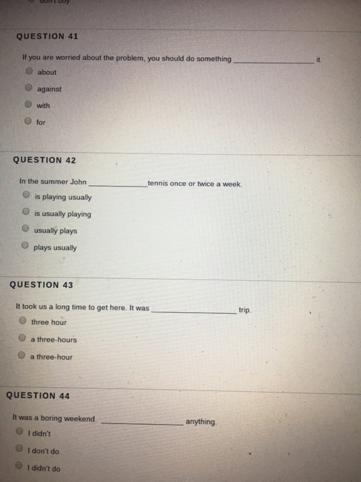 UU ULY QUESTION 41 If you are worried about the