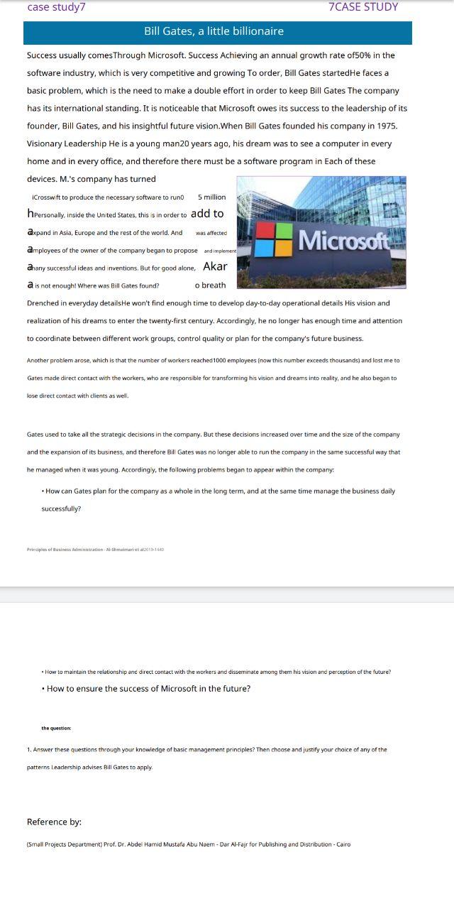 case study 7 CASE STUDY Bill Gates, a little