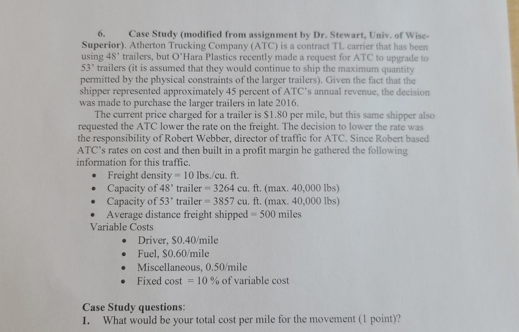 6. Case Study (modified from assignment by Dr.