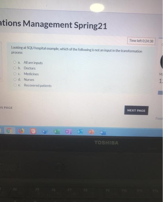 ations Management Spring21 Time left 0-24:38