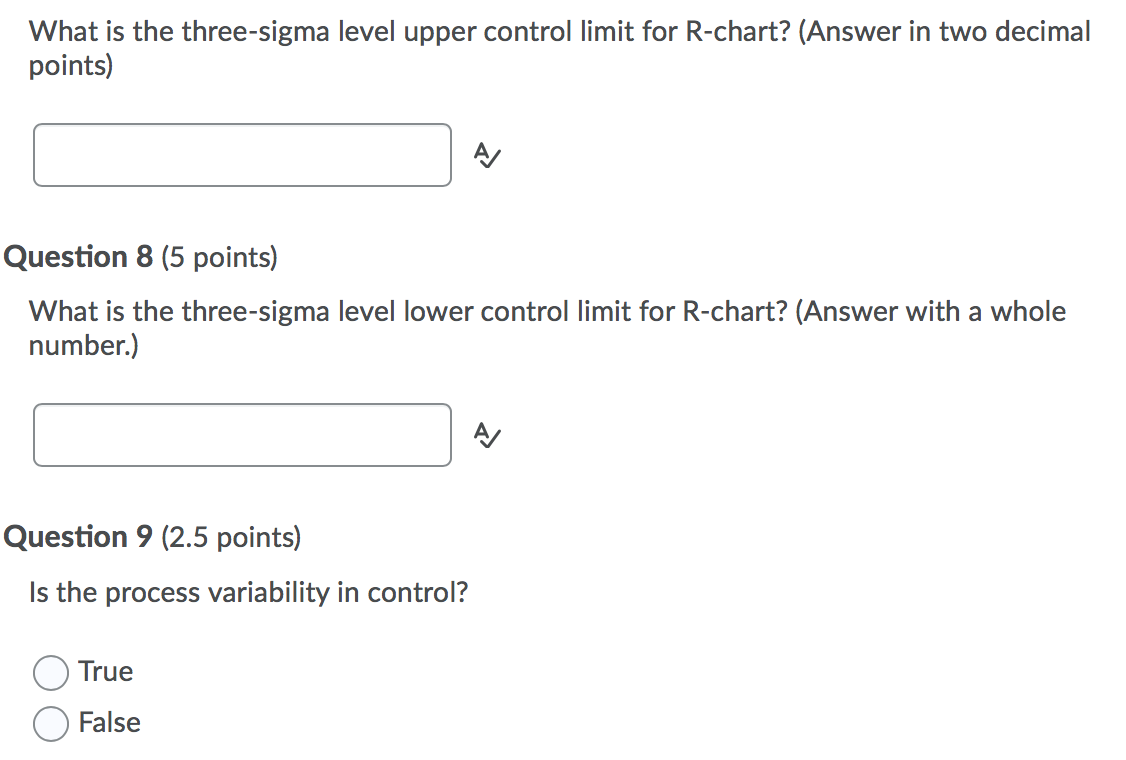 A quality analyst wants to construct a control