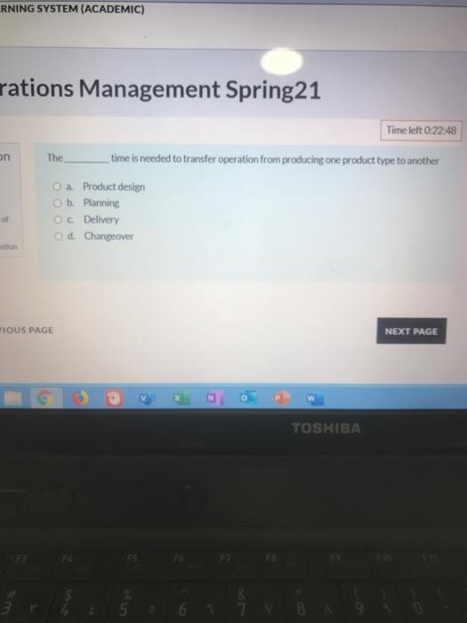 RNING SYSTEM (ACADEMIC) rations Management Spring