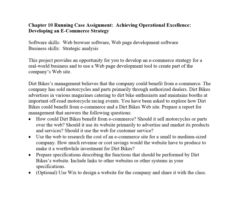 Chapter 10 Running Case Assignment: Achieving