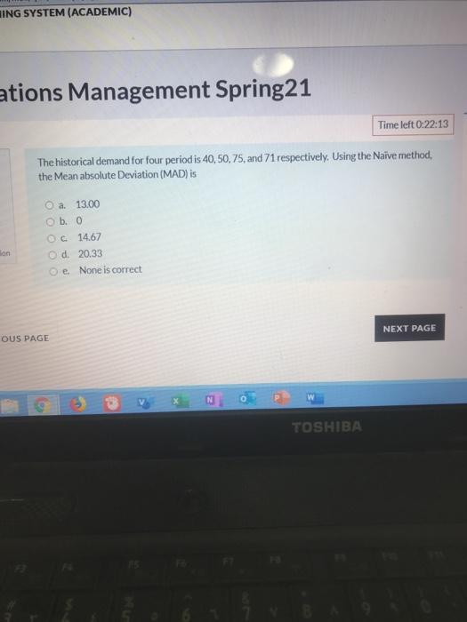 ING SYSTEM (ACADEMIC) ations Management Spring 21