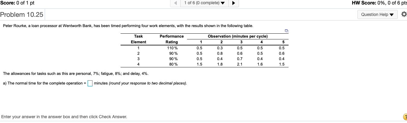 B) What is the Standard time for the process?