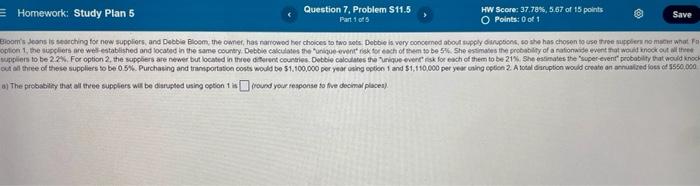 Homework: Study Plan 5 Question 7. Problem S11.5