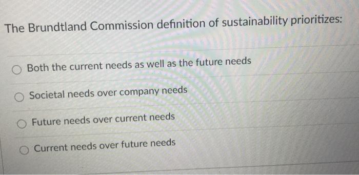 The Brundtland Commission definition of