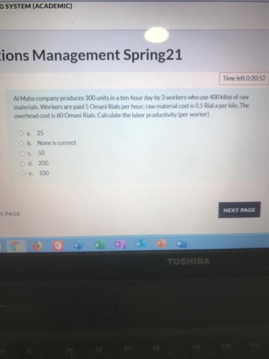 G SYSTEM (ACADEMIC) cions Management Spring21