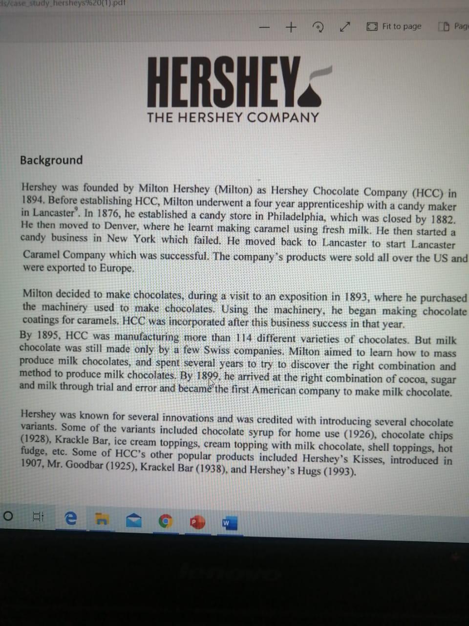 Terseys you par - + Fit to page D Pag THE HERSHEY