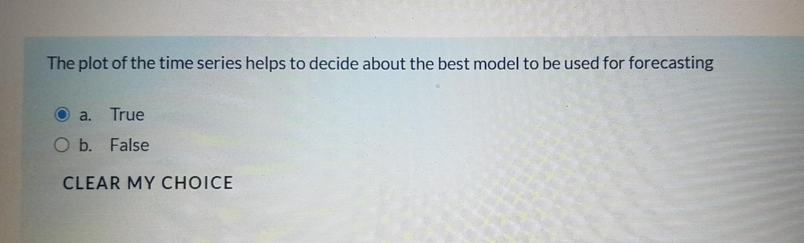 The plot of the time series helps to decide about