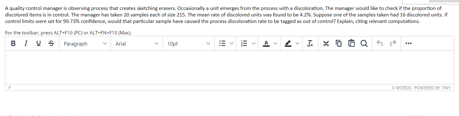A quality control manager is observing process