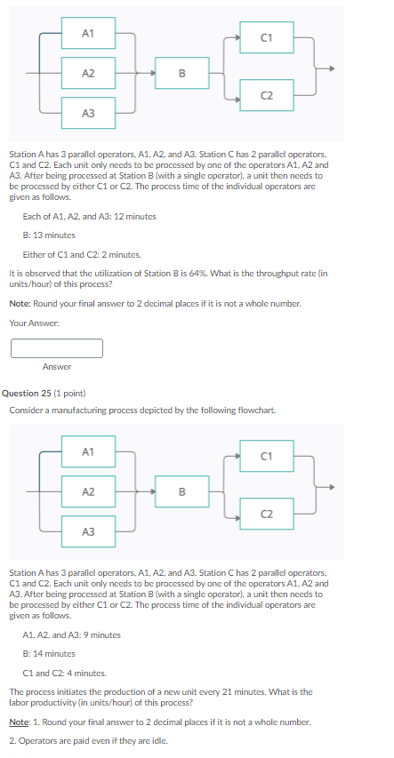 A1 C1 A2 B C2 A3 Station A has 3 parallel