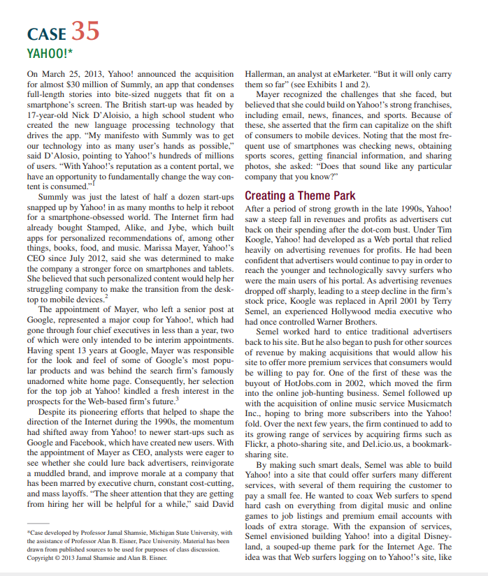 1. What was Yahoos original corporate-level