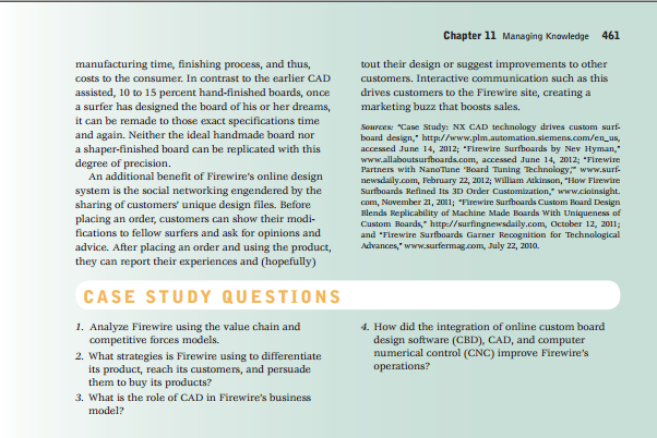 Chapter 11 Managing Knowledge 461 manufacturing