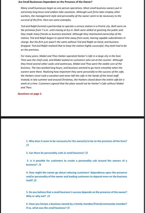 Please read the case study and answer 4th