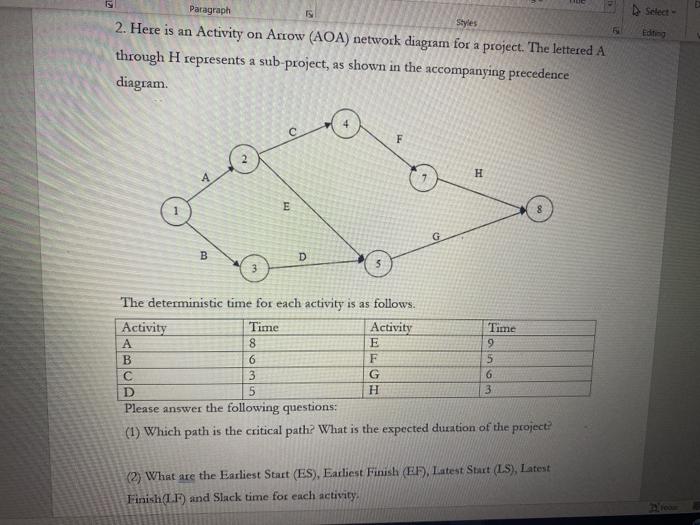 Select- Styles Editing Paragraph 2. Here is an