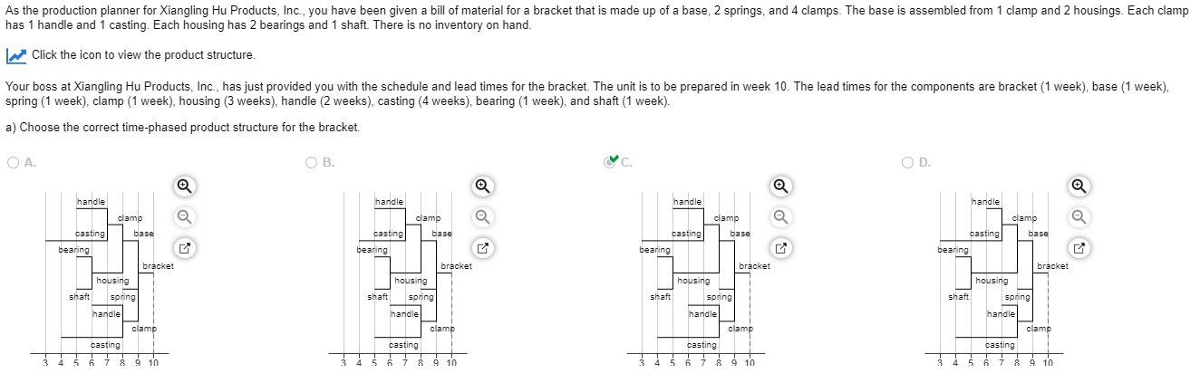 Answer for part B please The product structure.