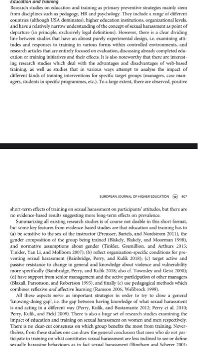 summarize the attached article section Education