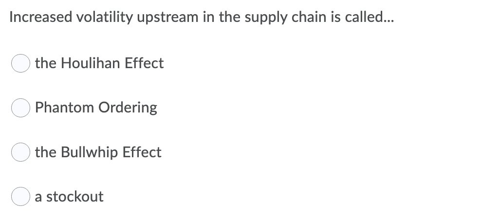 Increased volatility upstream in the supply chain